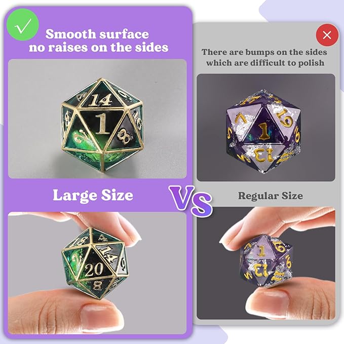 LET'S RESIN Upgraded Large DND Silicone Molds for Resin with 7 Cavities, Polyhedral Stereoscopic Game Epoxy Resin Molds for DIY Dice Making, Table Board Game