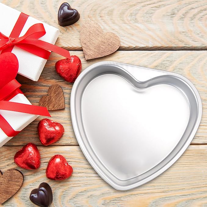Heart Shaped Cake Pan 10 Inch Aluminum Cake Pans Heart Cake Tin Baking Cake Mold for Valentine's Weddings Birthday Party