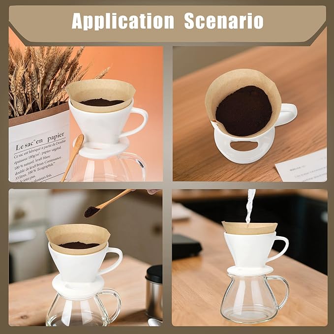 600 Count #4 Coffee Filter 8-12 cup, Disposable Cone Coffee Filters For Pour Over and Drip Coffee Maker