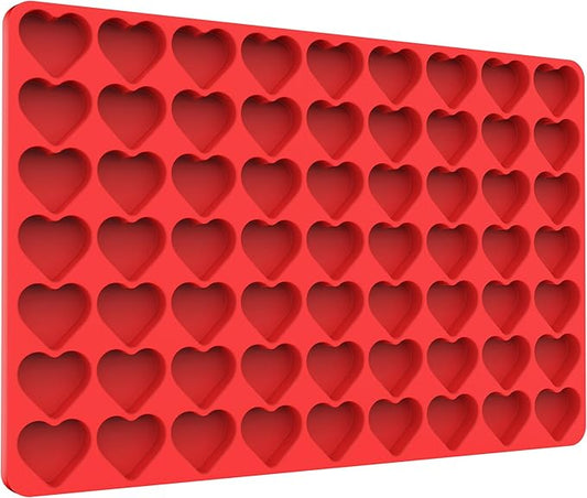 Heart Silicone Candy Molds for Gummy Chocolate, Heart Ice Cube Resin Sheet with Scraper (L)
