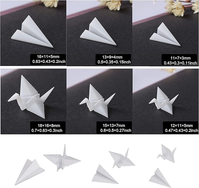 Woohome 14 PCS 3D Resin Mould Filler Mini Horse Paper Crane Paper Airplane Resin Casting Moulds Fillers, 3D Resin Filler Art Craft Supplies Epoxy Moulds for Art Resin Crafts DIY
