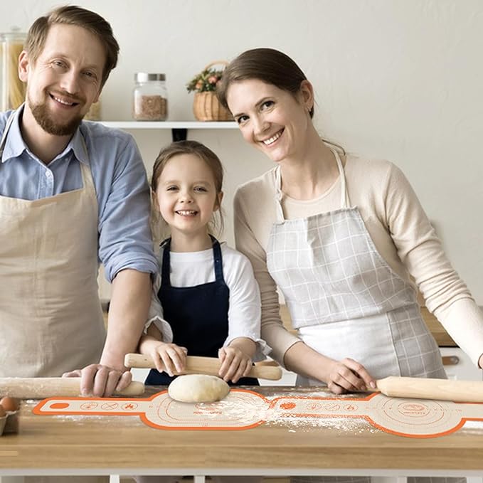 Silicone Bread Sling Oval and Round, 2 PCS Nonstick＆Reusable Bread Baking Mats, Easy-To-Clean Dutch Oven Liners, Sourdough Bread Baking Supplies (Oval and Round, Orange)