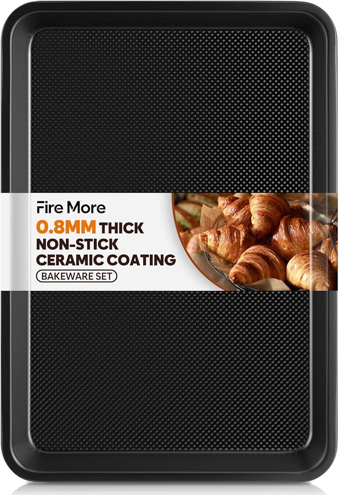 Jelly Roll Pan 15.3” x 11.3” Cookie Sheets for Baking 0.8mm Thick Non Stick Baking Sheets for Oven Heavy Duty Baking Trays