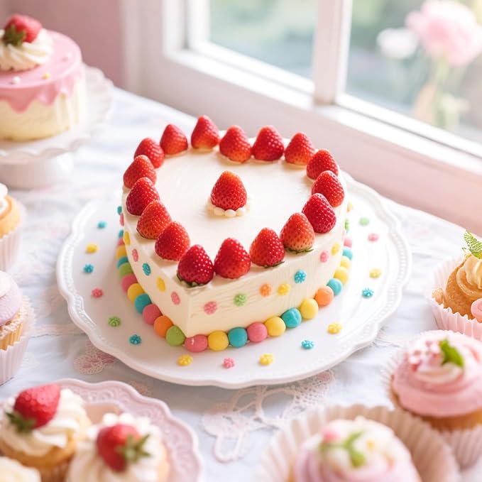 Heart Shaped Cake Pan Aluminum Cake Pans Heart Cake Tin Baking Cake Mold for Valentine's Weddings Birthday Party (3, 6 inch,8 inch,10inch)