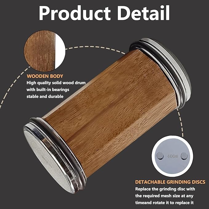 Acacia Rolling Knife Sharpener with 4 Diamond discs and 2 Corundum discs, Rolling Knife Sharpener Kit with 5 Magnetic Angle Offer 12/15/18/20/22°