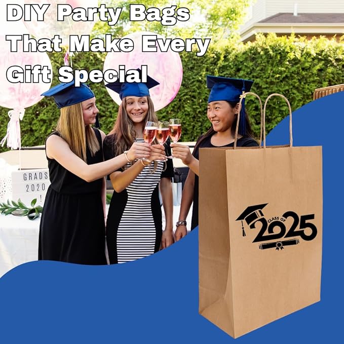 ASSUREPAK DIY Earth Friendly Paper Bags - 10"x6.75"x12" - 250 Bags - 90 GSM - Kraft/Natural - Gift Bags for Decorating & Graduation Parties