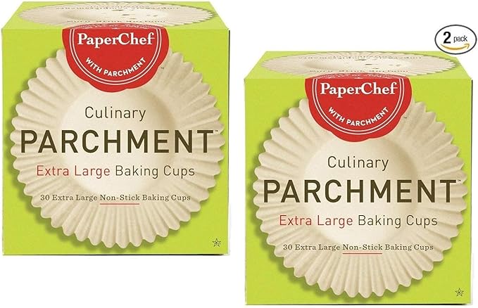 PaperChef - X-Large Parchment Baking Cups - Easy Release, Non-Stick Paper - 30 count - 2 pack