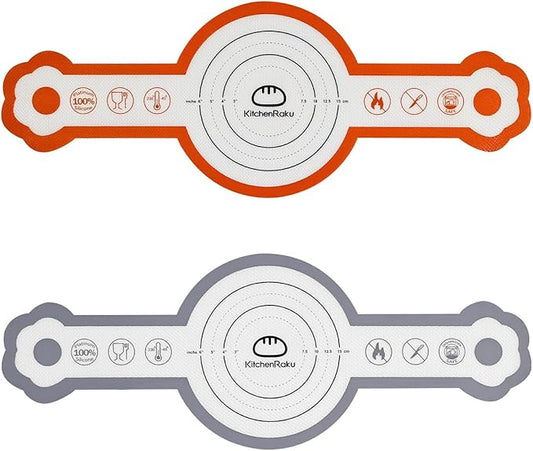 Cook's Aid 2 Pcs Silicone Bread Sling for Dutch Oven, Non-Stick Bread Baking Mat Set, Reusable Sourdough Bread Sling with Long Handles for Easier Transfer for Dough