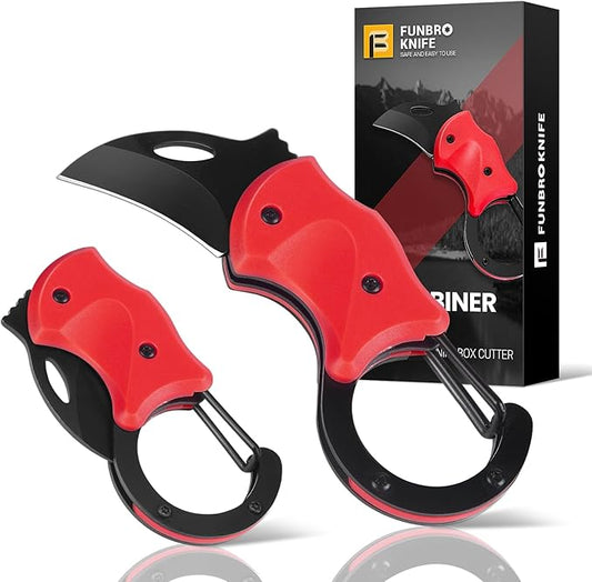 Cool Folding Knife Box Cutter, Small Pocket Knife for Men with 1.34 inch Sharp Blade, EDC Knives Tool for Everyday Carry, Great Gift for Women Men (Red)