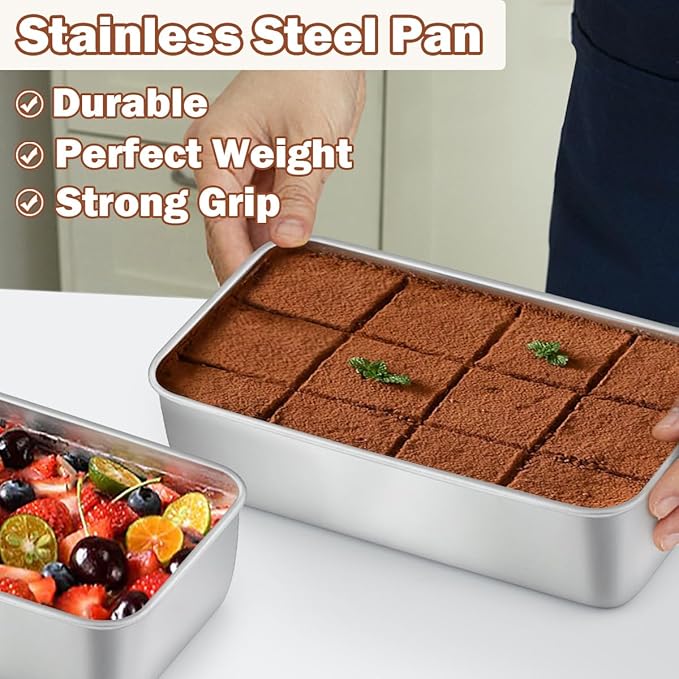 LIANYU 16 Pack 9x5 Inch Loaf Pans for Bread Baking, Stainless Steel Bread Baking Pans, Small Loaf Tins for Homemade Brownies and Pound Cakes, Dishwasher Safe