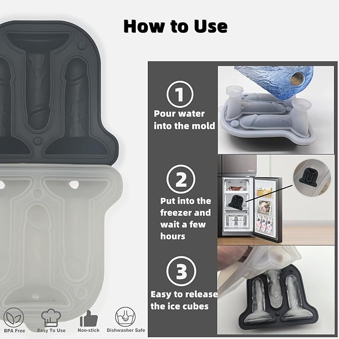 Prank Ice Cube Mold, Funny Ice Cube Molds for Adults, Silicone Fun Shapes for Whiskey Cocktails