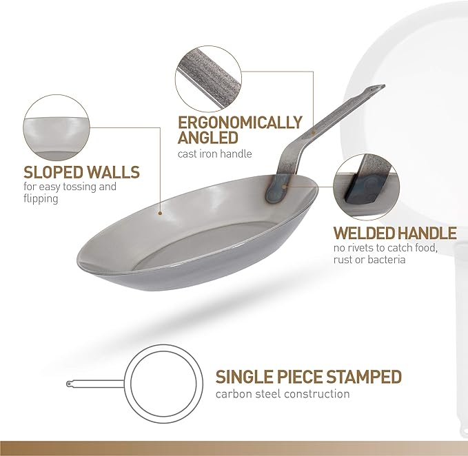 Matfer Bourgeat Black Carbon Steel Frying Pan, 15 3/4"
