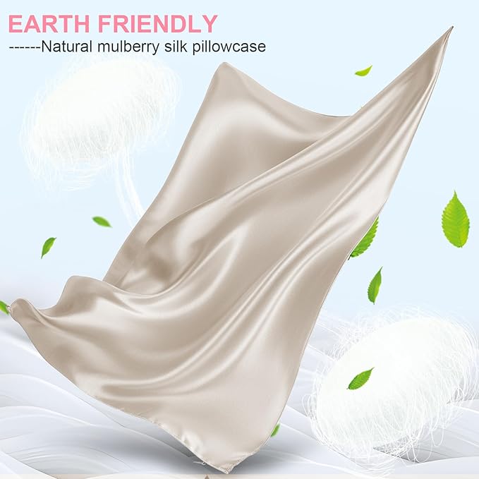 Mulberry Silk Pillow Cases 2 Pack King Size 20x36 Inches with Hidden Zipper, Ultra Smooth and Soft Breathable Cooling Silk Satin Pillowcase Set of 2, Better for Hair and Skin, Gifts for Women Men