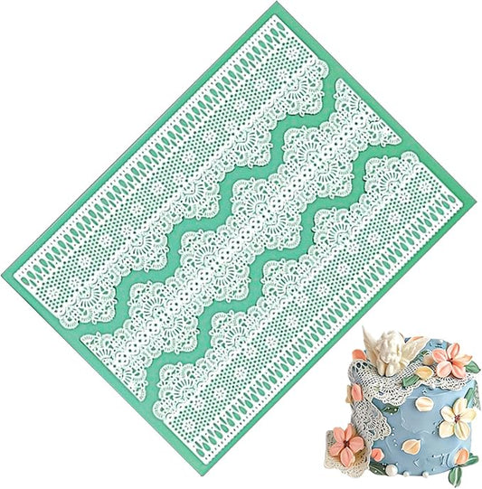 GROWTAIL Lace Molds Silicone,Cake Fondant Embossing Mat,Lace Molds for Cake Decorating Edible Lace