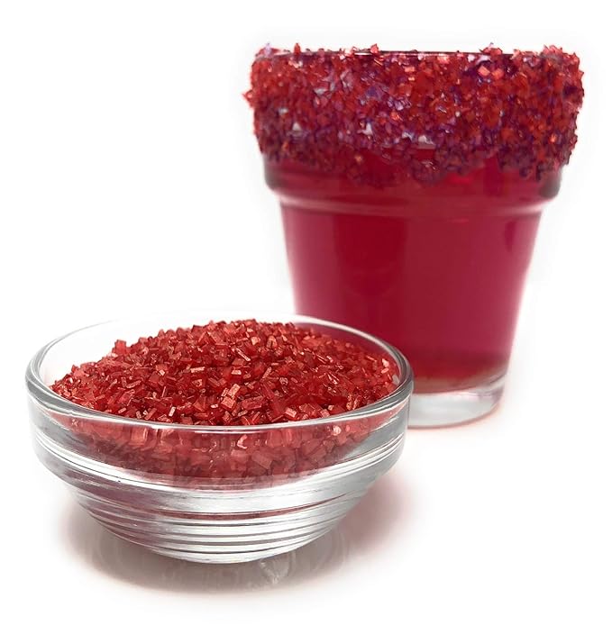 Snowy River Red, Cocktail & Margarita Sugar Rimmer - Vibrant Color Glass Rimming Sugar with Medium Crystal Texture - 80oz
