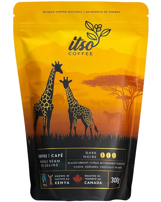 Dark Roast Whole Bean Coffee – Bold & Smooth Arabica for Espresso & Cold Brew – Fresh Roasted Specialty Coffee, Single Origin 300g Bag – Premium Kenyan AA Beans