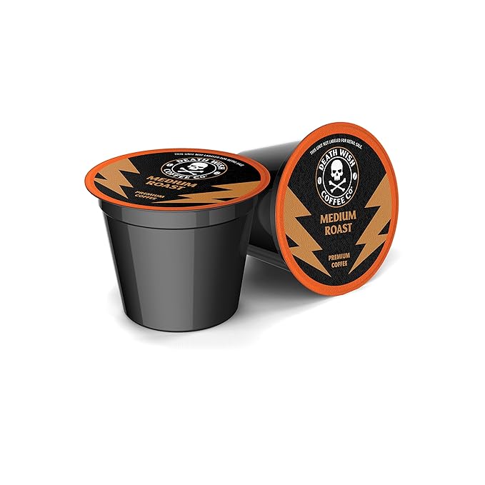 Death Wish Coffee - Single Serve Pods - Medium Roast - Made with USDA Certified Organic - 10 Count (Pack of 2)