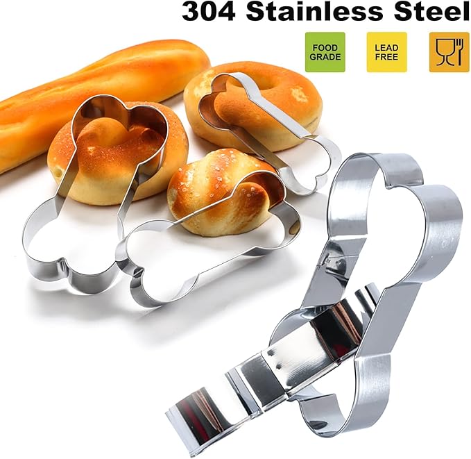 Silicone Molds Puppy Dog Paw & Bone Shaped 2 in 1 and Stainless Steel Cookie Cutter,for Homemade Treats Cat Animal Ice Candy Chocolate Baking Mold(Blue&Green&Orange) (Blue&Green&Orange)
