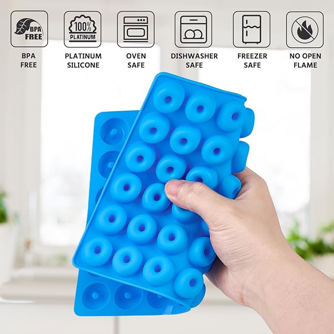 4 PCS Silicone Gummy Candy Molds, 201 Cavities Non-Stick Mini Size Gummy Bear, Dinosaur, Heart and Donut Molds with 2 Droppers for Small Hard Candies, Jello, Chocolates