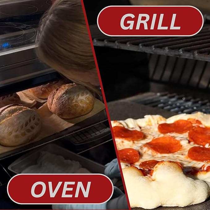 ThermiChef 14" by 20" Pizza Steel (3/8" Deluxe Thickness) - Multipurpose Cooking Steel for Ovens & Grills - Made in the USA
