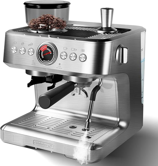 Garvee Espresso Machine with Grinder & Milk Frother, 20 Bar Professional Pressure & 95Oz Large Water Tank, Semi-Automatic Coffee Maker for Cappuccino/Latte/Macchiato, Design for Home Barista