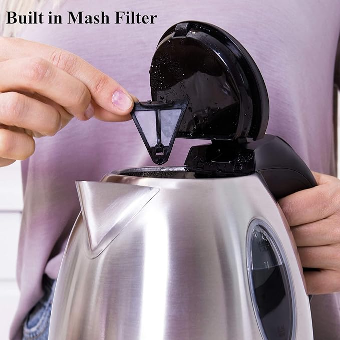 Mixpresso 1.2L Stainless Steel Small Electric Kettle, Cordless 1500w Fast Boiling Pot, Portable Hot Water Electric Tea Kettle With Boil Dry Protection & Auto Shut-Off