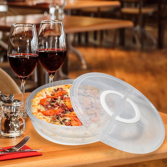 Aufind 12" 2 Pack Pie Carrier with Lid and Insulated Food Carrying Case Bag, Reusable Food Storage Containers for Pies, Cheesecake, Pizza, Nuts Fruit Perfect Gifts