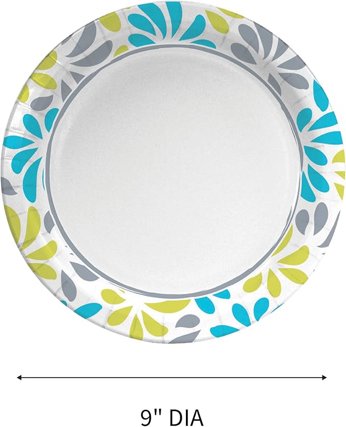 Genuine Joe Printed Paper Plates, 9" (Pack of 125)
