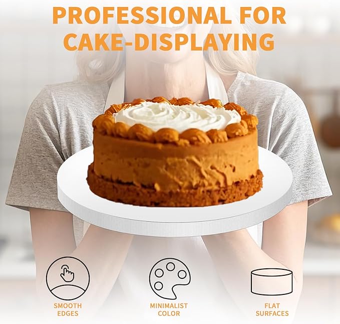 5Pcs Cake Drums 8 Inch,Cake Boards 8 Inch Round, 1/2" Thick Cardboard, Sturdy Circle, Base para Pastel Cardboard Base White Cake Boards for Wedding (8inch/5pcs)
