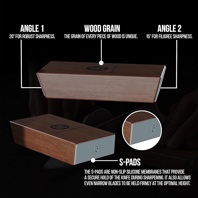 Rolling Knife Sharpener Kit - Diamond Sharpening Tool for Steel of Any Hardness, Knife Sharpener Stone with 15 & 20 Degree Magnetic Angle Support for Kitchen Knives, Easy to Use(Brown)