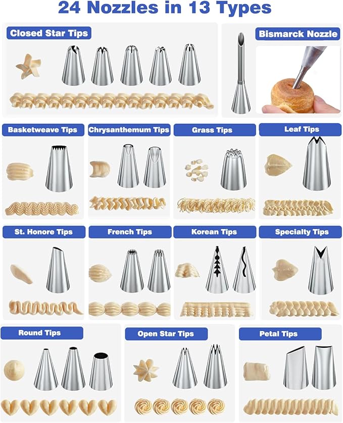 240PCS Cake Decorating Supplies Kits Cake Turntable, 100 Piping Bags 100 Disposable Cupcake Liners 24 Icing Piping Tips 3 Icing Scrapers 2 Spatulas Cake Leveler for Baking