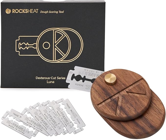 Bread Lame Dough Scoring Tool with 5 Feather Blades, Sourdough Scoring Tool with Storage Box, Scoring Knife for Bread Baking, Dexterous-Cut Series Lame Bread Tool (LUNA)