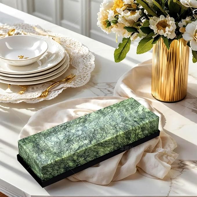 Knife Sharpening Stone Set,10000 Grit Whetstone Final Fine Polishing Natural Green Honing Oilstone for Knives Tools,Cutting Tools