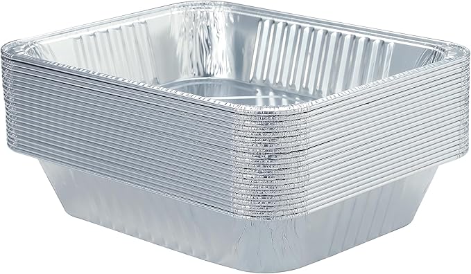 Aluminum Pans 9x13 Disposable Foil Pans (20 Pack) Half Size Deep Steam Table Pans Heavy Duty Extra Thick for Baking, Cooking, Roasting, Heating, Serving & Lining Steam-Table Trays