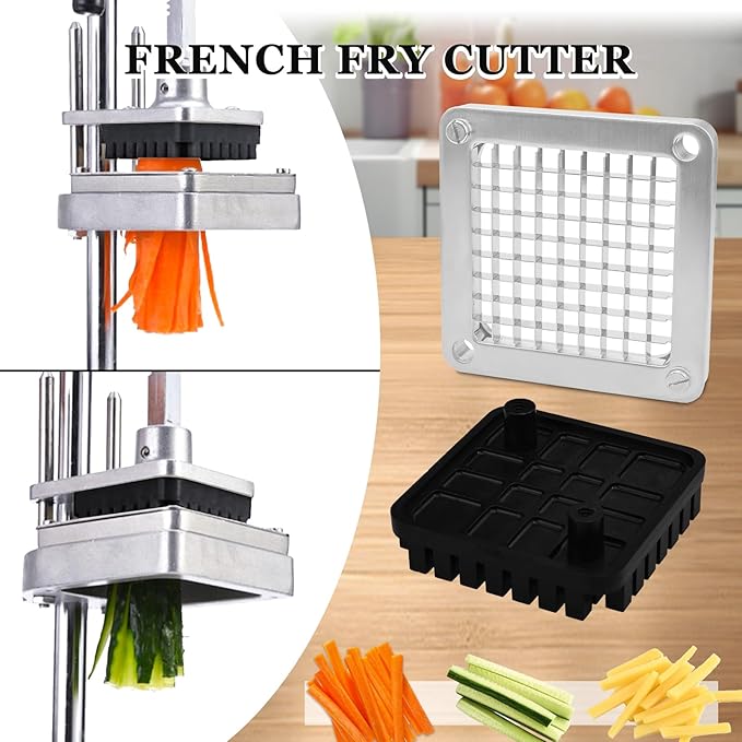 Replacement Chopper 3/8" Blade, Commercial Vegetable Chopper Dicer, French Fry Cutter Stainless Steel Blade for Fruit Cutting Machine Tomato Onion Pusher Block