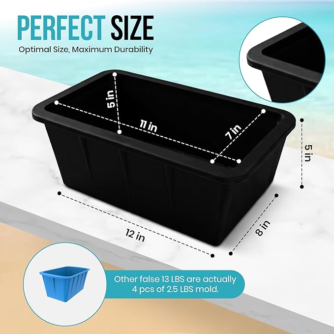 Extra Large Ice Block Mold (2-Pack) – 13 lbs Silicone Ice Brick Maker for Ice Bath & Cold Plunge – Giant Cube for Recovery, Muscle Relief & Coolers, Dishwasher Safe