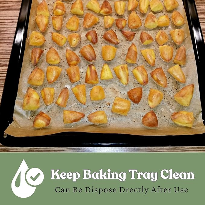 100 Pcs Unbleached Parchment Paper Baking Sheets, 12x16 Inches Non-Stick Precut Baking Parchment, Perfect for Baking Grilling Air Fryer Steaming Bread Cup Cake Cookie