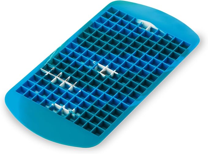 Host Mini Ice Cube Tray, Makes 160 Cubes, Durable Silicone Trays, Perfect for Cocktails, Whiskey, Bourbon, Margarita, Mojito, Iced Coffee, Home Kitchen Essentials, Set of 1, Blue Marble