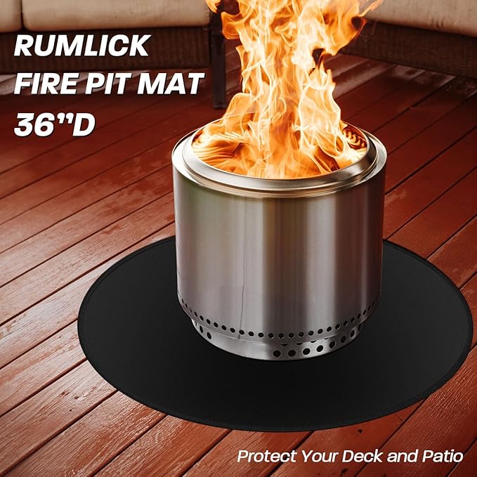 30" Fire Pit Mat for Solo Stove Bonfire, Round Fireproof Under Grill Mats for Outdoor Grill, Portable Camping Stove Mat for Solo Stove Accessories