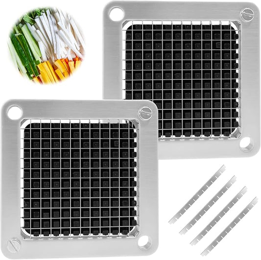 2 PCS Replacement Chopper 1/4" Blade, Commercial Vegetable Chopper Dicer, French Fry Cutter Stainless Steel Blade for Fruit Cutting Machine Tomato Onion Pusher Block