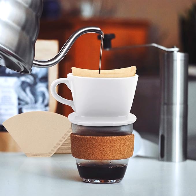 Segarty #1 Coffee Filters Cone, 200 Count Pack Size 1-2 Cup Natural Unbleached Brown Paper Filter Disposable Pour Over Maker Basket Papers Dripper for Most Brewer Machine for Home, Office, Cafetera