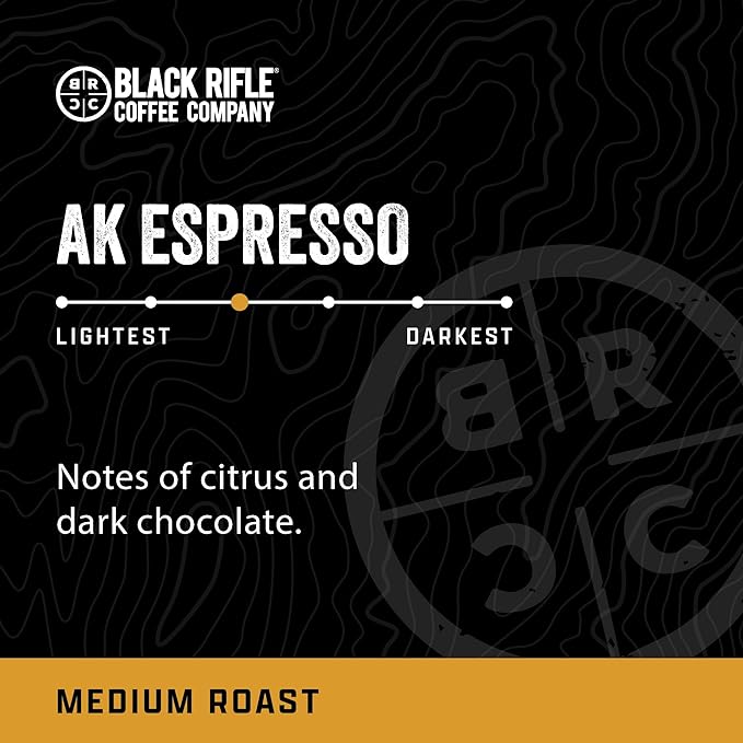 Black Rifle Coffee Company AK Espresso, 32 Count, Medium Roast K Cups - Single Serve K Cups Coffee Pods - Kcup Pods Compatible with Keurig 1.0 & 2.0 - Made from Arabica Beans