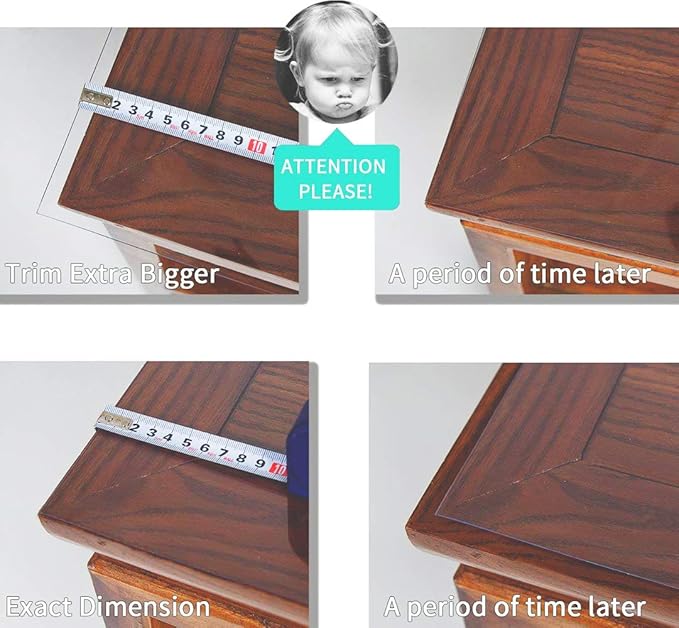 NECAUX Custom 20 x 46 Inch Clear Desk Cover Protector, 1.5mm Thick Plastic Desk Pad, Clear Desk Protector, Desk Mat on top of Desk, Table Cover Protector for Coffee Table, Sofa Table, Media Stand