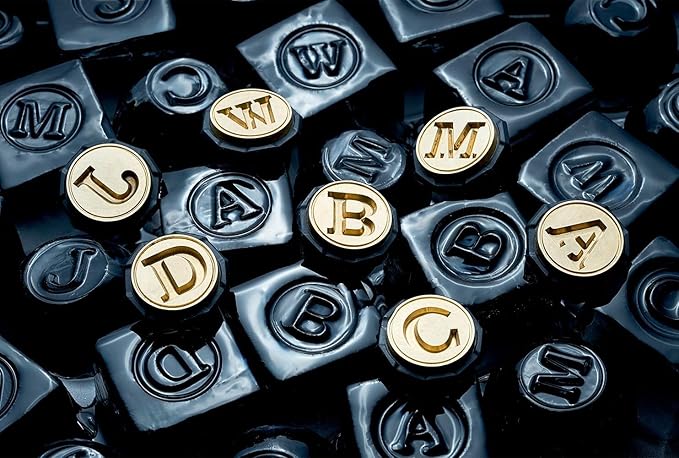 Berlinzo Ice Stamp Ring for Cube & Sphere - Custom Ice Cubes for Whiskey, Mojito Cocktails – M Letter Shaped Brass Ice Stamp m/ 3mm Depth - Black