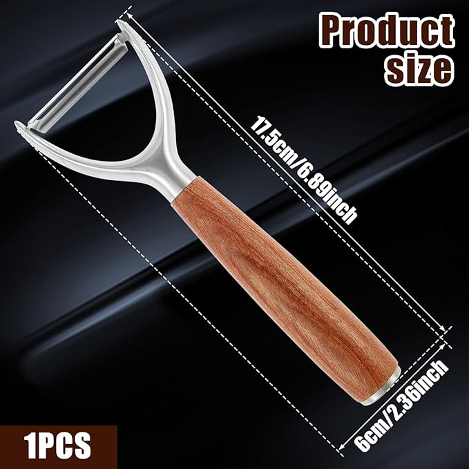 5Pcs Y Style Stainless Steel Vegetable Peeler for Fruit Veggie Heat Resistant Incisive Cucumber Peeler With Solid Wood Handle for Home Kitchen Use