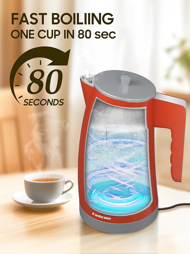 Electric Kettle with 5-Temperature Control,1.25L Cordless,Penguin Shape Design,1200W with Keep Warm and Auto Shut-Off,Perfect for Tea,Coffee & Themed Kitchen(Orange)
