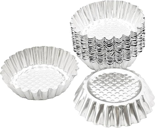 pson 20Pcs 3.75 Inch Egg Tart Molds, Non-Stick Aluminum Mini Tart Pans for Baking Tarts, Pies, Cupcakes, Muffins, Pudding, and Desserts