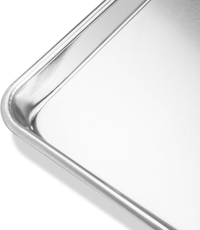 Last Confection 6 Cookie Baking Sheets 13" x 18" - Rimmed Aluminum Jelly Roll Trays - Half Sheet Pans