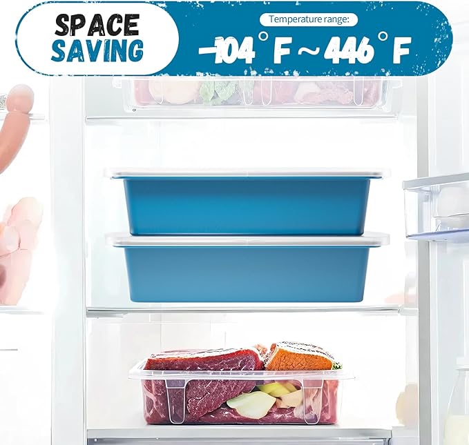 Silicone Freezer Tray With Lid, 2 Large 4 Cup Large Soup Freezer Molds Container for Meal Prepping, Ice Cube Tray, Perfect for Storing Leftovers, Sauces, Lasagna, 2-Pack