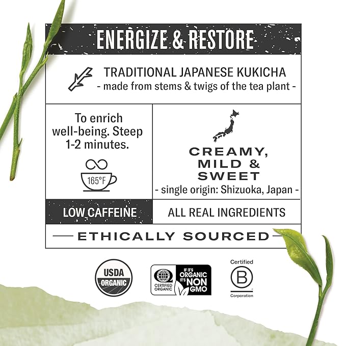 Numi Organic Roasted Japanese Green Tea Variety Pack, Hojicha, Yuzu Bancha & Kukicha, 16 Count (Pack of 3)